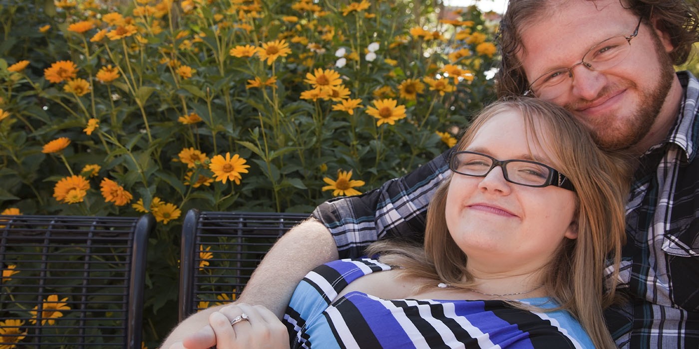 Wide engagement photo of Rexford and Jaclyn in Boulder, Colorado