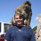 Brian with a monkey on his head