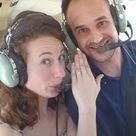 Katrina and her husband Justin flying a plane