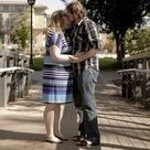 Kissing wide angle photo
